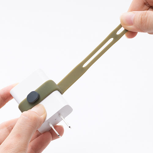 ケーブルゴムバンド（結束バンド ケーブルバンド ケーブルアクセサリ グレー/カーキ各1個入り）