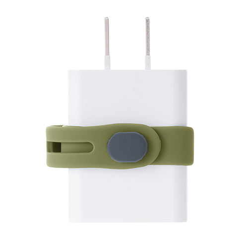 ケーブルゴムバンド（結束バンド ケーブルバンド ケーブルアクセサリ グレー/カーキ各1個入り）