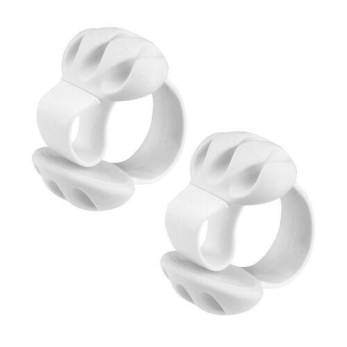 クリップ式ケーブルホルダー（テープ不要・挟み込み式・ケーブルアクセサリ・ケーブルクリップ・2個入り・ホワイト）