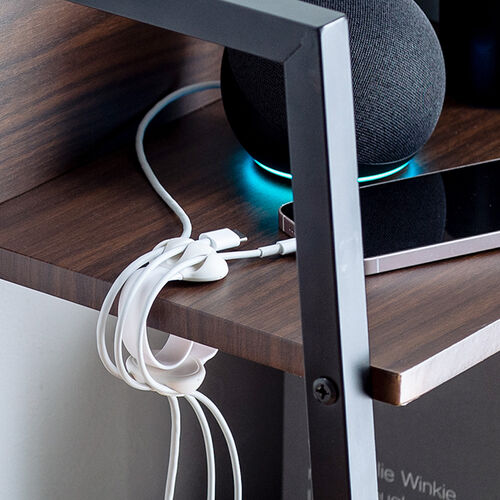 クリップ式ケーブルホルダー（テープ不要・挟み込み式・ケーブルアクセサリ・ケーブルクリップ・2個入り・ホワイト）