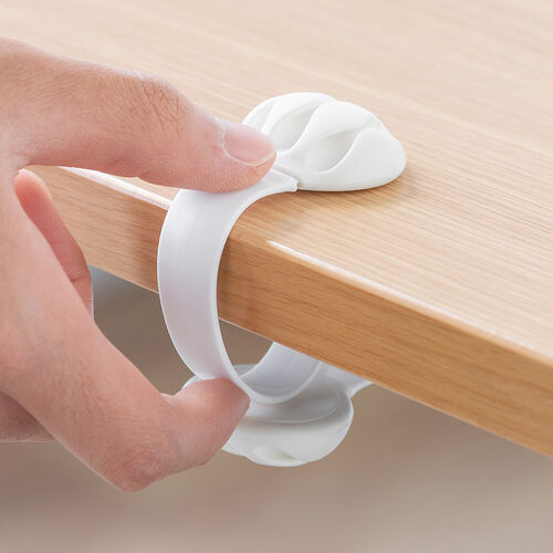 クリップ式ケーブルホルダー（テープ不要・挟み込み式・ケーブルアクセサリ・ケーブルクリップ・2個入り・ホワイト）