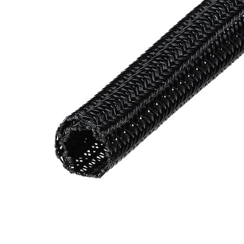 ケーブルスリーブ（Sサイズ・直径1.3cm・長さ5m・フリーカット・耐摩擦性・ペット噛み防止・配線・編組・ケーブルカバー・ケーブル収納）