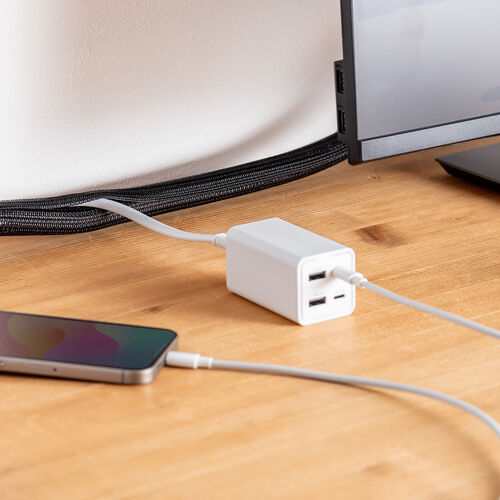 ケーブルスリーブ（Mサイズ・直径2cm・長さ5m・フリーカット・耐摩擦性・ペット噛み防止・配線・編組・ケーブルカバー・ケーブル収納）