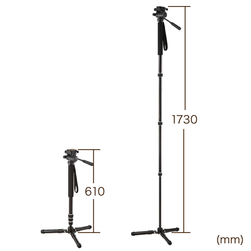 カメラ一脚（自立・スタンド付・4段伸縮・ミニ三脚機能） EZ2-CAM028