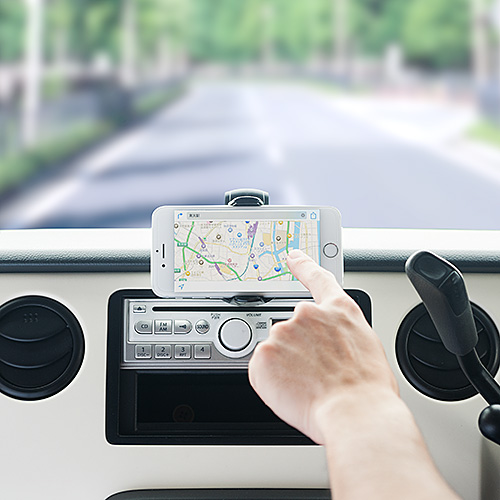 スマートフォン車載ホルダー（iPhone 12 mini/iPhone 12/iPhone 12 Pro/12 Pro Max・Androidスマートフォン対応・ダッシュボード取付・ゲル吸盤）