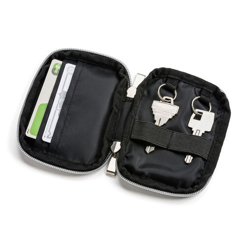 スマートキーケース（鍵・スマートキー・2個収納・カード2枚収納・外側ポケット・キーリング付き・カーキ）