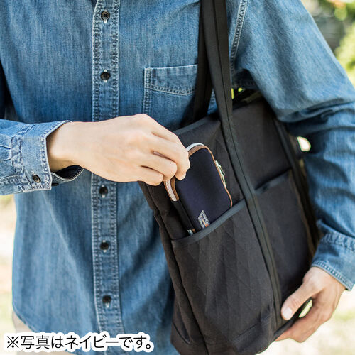 スマートキーケース（鍵・スマートキー・2個収納・カード2枚収納・外側ポケット・キーリング付き・カーキ）