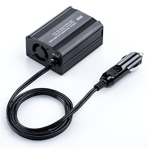 カーインバーター（ACコンセント・USB電源・120W・12V・アルミ筐