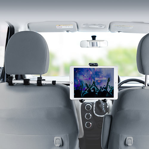 車載ヘッドレストホルダー（ヘッドレスト・タブレット・スマートフォン・後部座席用・位置調整）