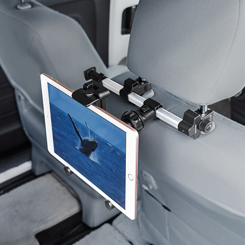 車載ヘッドレストホルダー（ヘッドレスト・タブレット・スマートフォン・後部座席用・位置調整）