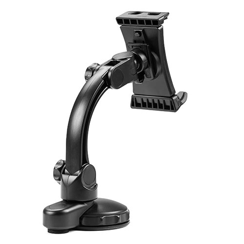 タブレットホルダー（車載ホルダー・吸盤取り付け・7～11インチ・iPad・角度調整・タブレットスタンド・ブラック）