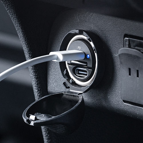 カーチャージャー Type-C×2ポート（車載充電器 USB PD30W対応 5V