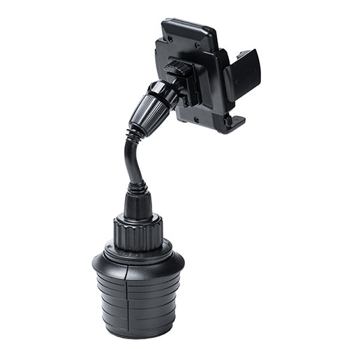 スマートフォン用車載ホルダー（ドリンクホルダー・カップホルダー・フレキシブルアーム・ホルダー調整・ワンタッチ取り外し・短いアーム）