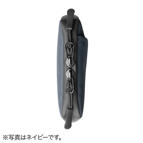 スマートキーケース スマートキー2個収納 カード2枚収納 防水 防塵 止水ファスナー 外側ポケット付き キーリング付属 ブラック