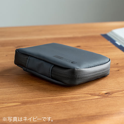 スマートキーケース スマートキー2個収納 カード2枚収納 防水 防塵 止水ファスナー 外側ポケット付き キーリング付属 ブラック