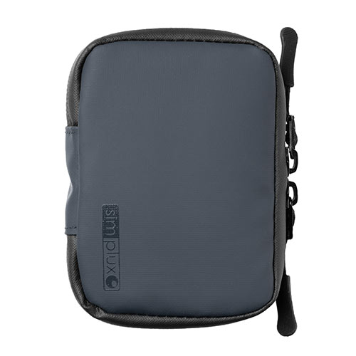 スマートキーケース スマートキー2個収納 カード2枚収納 防水 防塵 止水ファスナー 外側ポケット付き キーリング付属 ネイビー