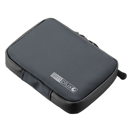 スマートキーケース スマートキー2個収納 カード2枚収納 防水 防塵 止水ファスナー 外側ポケット付き キーリング付属 ネイビー