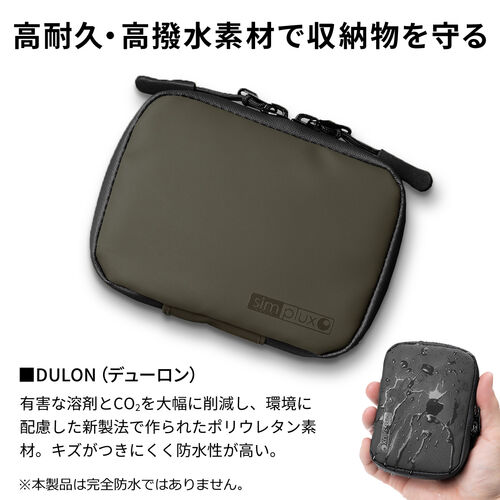 スマートキーケース スマートキー2個収納 カード2枚収納 防水 防塵 止水ファスナー 外側ポケット付き キーリング付属 ネイビー