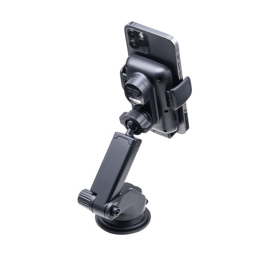 車載ホルダー（ワイヤレス充電・充電コイル自動検知・自動開閉・吸盤取り付け・エアコン取り付け・最大15W・急速充電・スマートフォン・iPhone・Android）