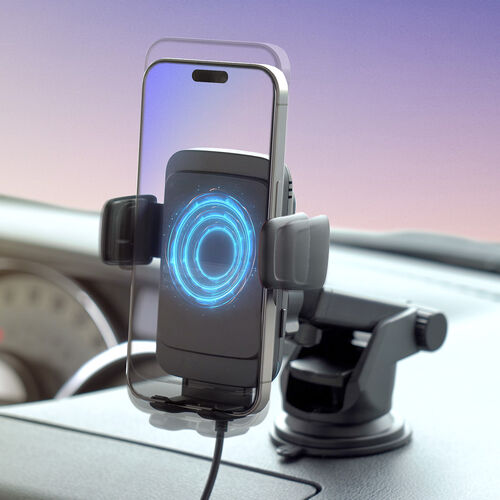車載ホルダー（ワイヤレス充電・充電コイル自動検知・自動開閉・吸盤取り付け・エアコン取り付け・最大15W・急速充電・スマートフォン・iPhone・Android）