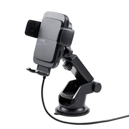 車載ホルダー（ワイヤレス充電・充電コイル自動検知・自動開閉・吸盤取り付け・エアコン取り付け・最大15W・急速充電・スマートフォン・iPhone・Android）