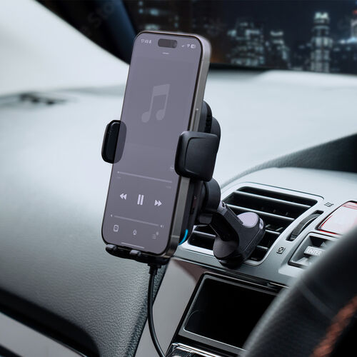車載ホルダー（ワイヤレス充電・充電コイル自動検知・自動開閉・吸盤取り付け・エアコン取り付け・最大15W・急速充電・スマートフォン・iPhone・Android）