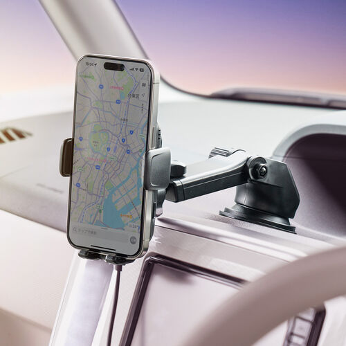 車載ホルダー（ワイヤレス充電・充電コイル自動検知・自動開閉・吸盤取り付け・エアコン取り付け・最大15W・急速充電・スマートフォン・iPhone・Android）
