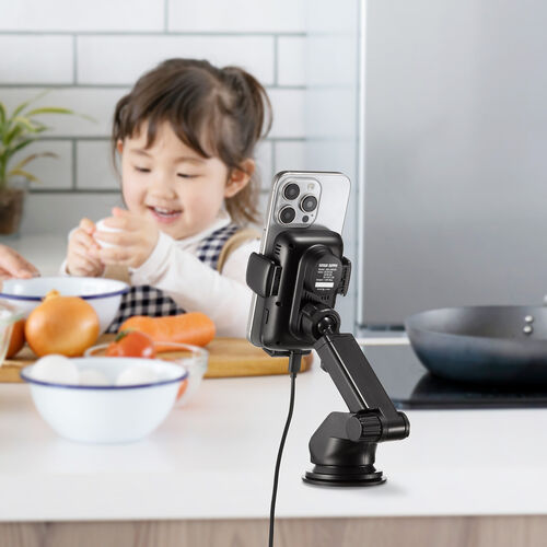 車載ホルダー（ワイヤレス充電・充電コイル自動検知・自動開閉・吸盤取り付け・エアコン取り付け・最大15W・急速充電・スマートフォン・iPhone・Android）