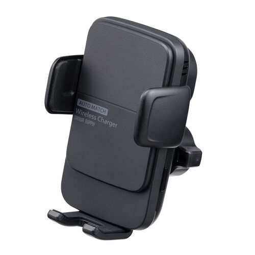 車載ホルダー（ワイヤレス充電・充電コイル自動検知・自動開閉・ドリンクホルダー取り付け・エアコン取り付け・最大15W・急速充電・スマートフォン・iPhone・Android）