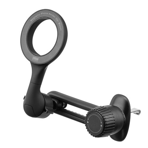 MagSafe対応車載ホルダー（スマホホルダー・車・エアコン吹き出し口・360度調整・片手操作・磁気吸着・iPhone15/14/13/12シリーズ対応・メタルリング付属）