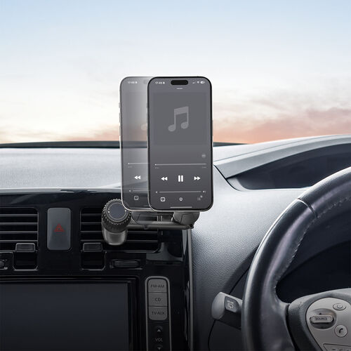 MagSafe対応車載ホルダー（スマホホルダー・車・エアコン吹き出し口・360度調整・片手操作・磁気吸着・iPhone15/14/13/12シリーズ対応・メタルリング付属）