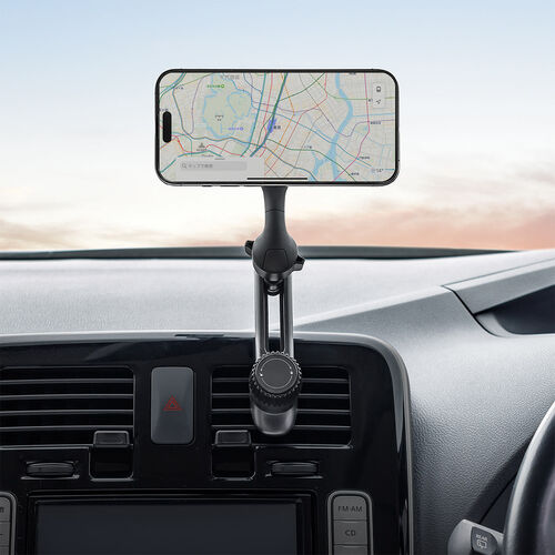 MagSafe対応車載ホルダー（スマホホルダー・車・エアコン吹き出し口・360度調整・片手操作・磁気吸着・iPhone15/14/13/12シリーズ対応・メタルリング付属）