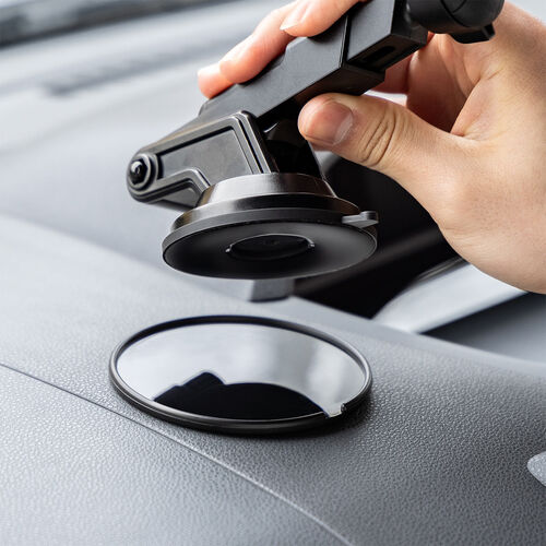 MagSafe対応車載ホルダー（スマホホルダー・車・吸盤取り付け・360度調整・片手操作・磁気吸着・iPhone15/14/13/12シリーズ対応・メタルリング付属）