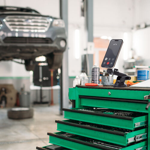 MagSafe対応車載ホルダー（スマホホルダー・車・吸盤取り付け・360度調整・片手操作・磁気吸着・iPhone15/14/13/12シリーズ対応・メタルリング付属）