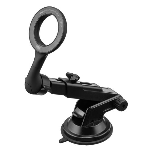 MagSafe対応車載ホルダー（スマホホルダー・車・吸盤取り付け・360度調整・片手操作・磁気吸着・iPhone15/14/13/12シリーズ対応・メタルリング付属）