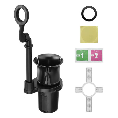 MagSafe対応車載ホルダー（スマホホルダー・車・ドリンクホルダー設置・360度調整・片手操作・磁気吸着・iPhone15/14/13/12シリーズ対応・メタルリング付属）