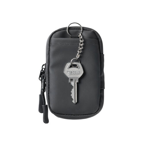 スマートキーケース（スマートキー1個収納・カード2枚収納・防水・防塵・止水ファスナー・キーリング付属・ブラック）