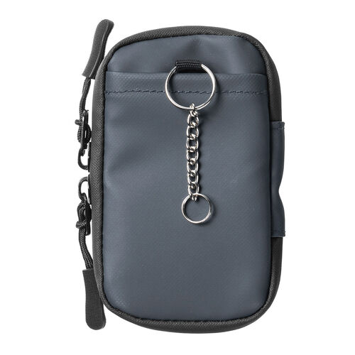 スマートキーケース（スマートキー1個収納・カード2枚収納・防水・防塵・止水ファスナー・キーリング付属・ネイビー）