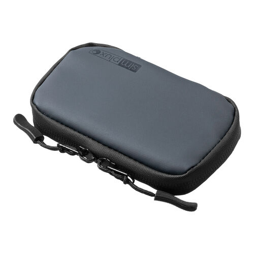 スマートキーケース（スマートキー1個収納・カード2枚収納・防水・防塵・止水ファスナー・キーリング付属・ネイビー）