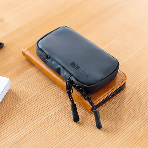 スマートキーケース（スマートキー1個収納・カード2枚収納・防水・防塵・止水ファスナー・キーリング付属・ネイビー）