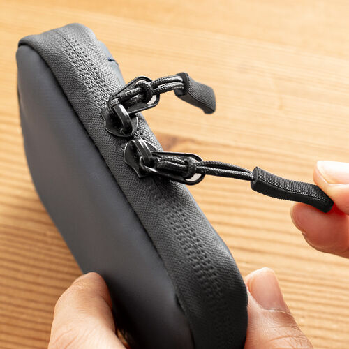 スマートキーケース（スマートキー1個収納・カード2枚収納・防水・防塵・止水ファスナー・キーリング付属・ネイビー）