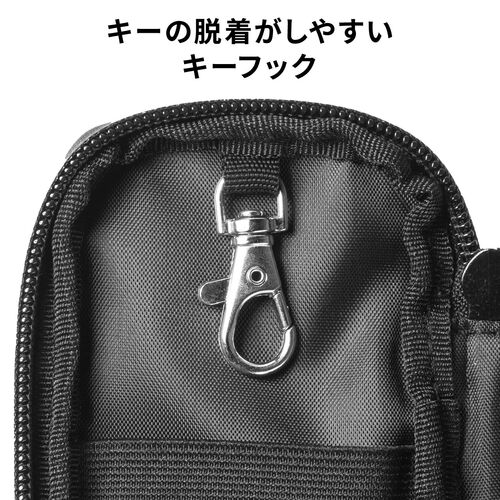 スマートキーケース（スマートキー1個収納・カード2枚収納・防水・防塵・止水ファスナー・キーリング付属・ネイビー）