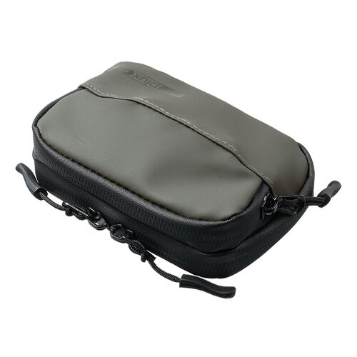 スマートキーケース（スマートキー2個収納・カード2枚収納・防水・防塵・止水ファスナー・外側ポケット付き・小銭入れ・キーリング付属・カーキ）