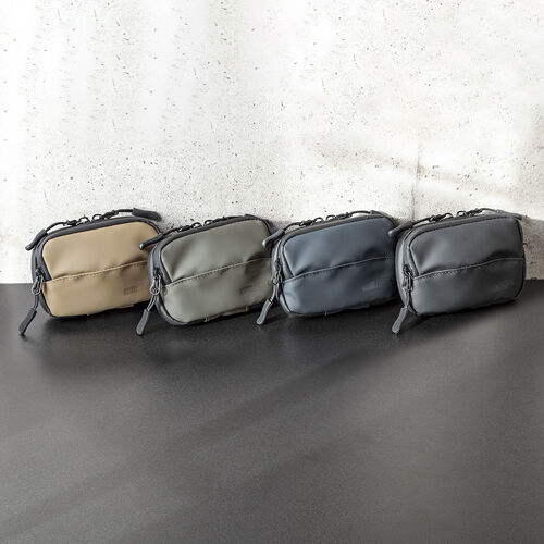 スマートキーケース（スマートキー2個収納・カード2枚収納・防水・防塵・止水ファスナー・外側ポケット付き・小銭入れ・キーリング付属・カーキ）