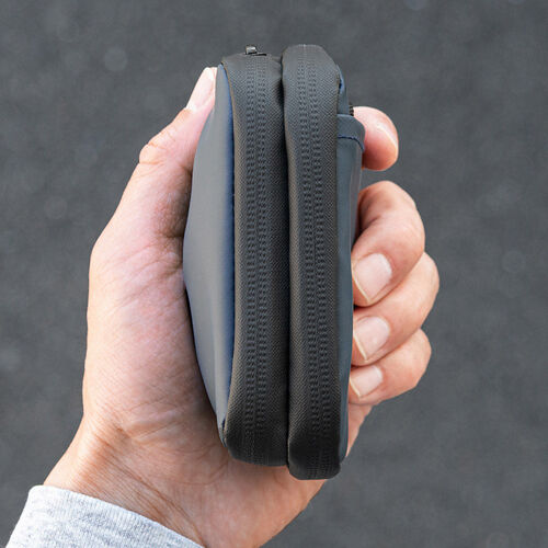 スマートキーケース（スマートキー2個収納・カード2枚収納・防水・防塵・止水ファスナー・外側ポケット付き・小銭入れ・キーリング付属・ネイビー）