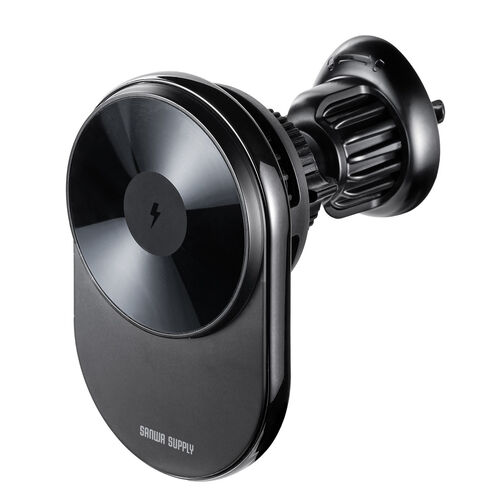 車載ホルダー（ワイヤレス充電対応・半導体冷却機能・ペルチェ素子・マグネット・磁気吸着・スマホホルダー・車・エアコン吹き出し口・片手操作・iPhone・Android・急速充電・メタルリング付属）