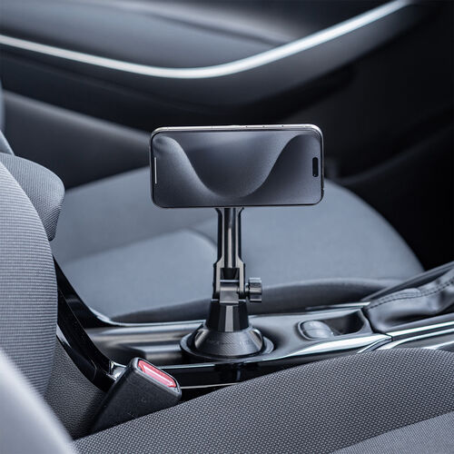 車載ホルダー（ワイヤレス充電対応・半導体冷却機能・ペルチェ素子・マグネット・磁気吸着・スマホホルダー・車・ドリンクホルダー設置・片手操作・iPhone・Android・急速充電・メタルリング付属）