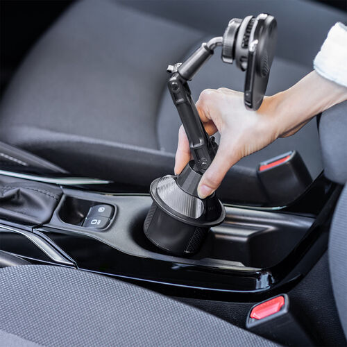 車載ホルダー（ワイヤレス充電対応・半導体冷却機能・ペルチェ素子・マグネット・磁気吸着・スマホホルダー・車・ドリンクホルダー設置・片手操作・iPhone・Android・急速充電・メタルリング付属）