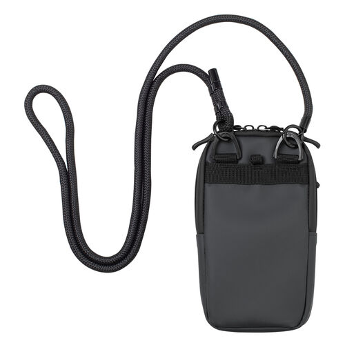スマホポーチ（スマートキーケース・スマートキー2個収納・カード収納・防水・防塵・止水ファスナー・外側ポケット付き・小銭入れ・カラビナフック・キーリング・ブラック）