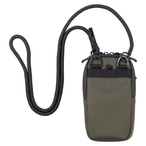 スマホポーチ（スマートキーケース・スマートキー2個収納・カード収納・防水・防塵・止水ファスナー・外側ポケット付き・小銭入れ・カラビナフック・キーリング・カーキ）